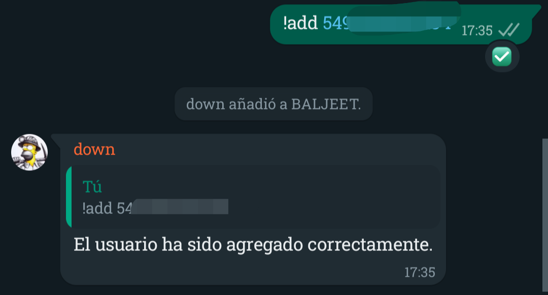 Ejemplo de uso de add