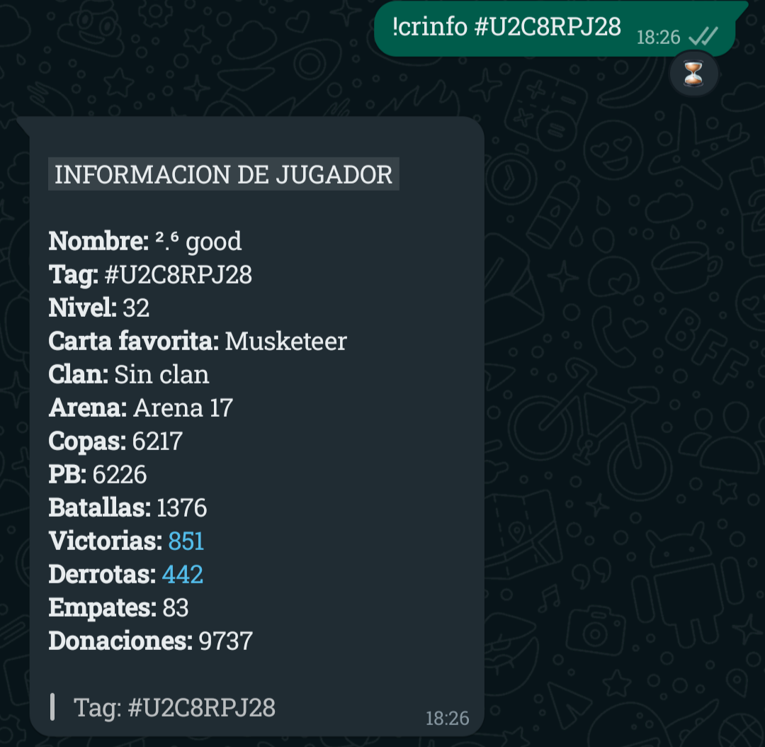 Ejemplo de uso de clashroyale